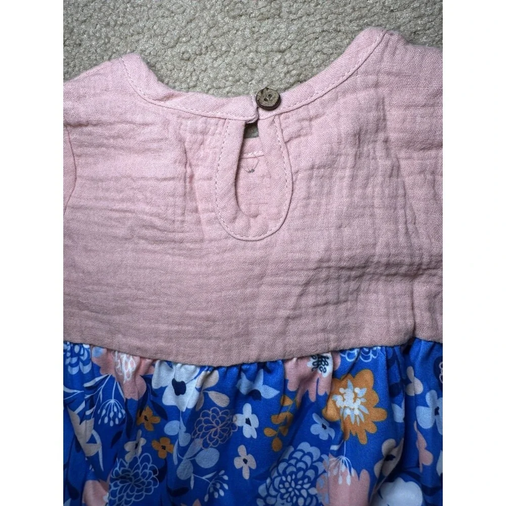 Marie Nicole Floral Long Sleeve Bubble, Pink And Blue, Size 3-6m‎